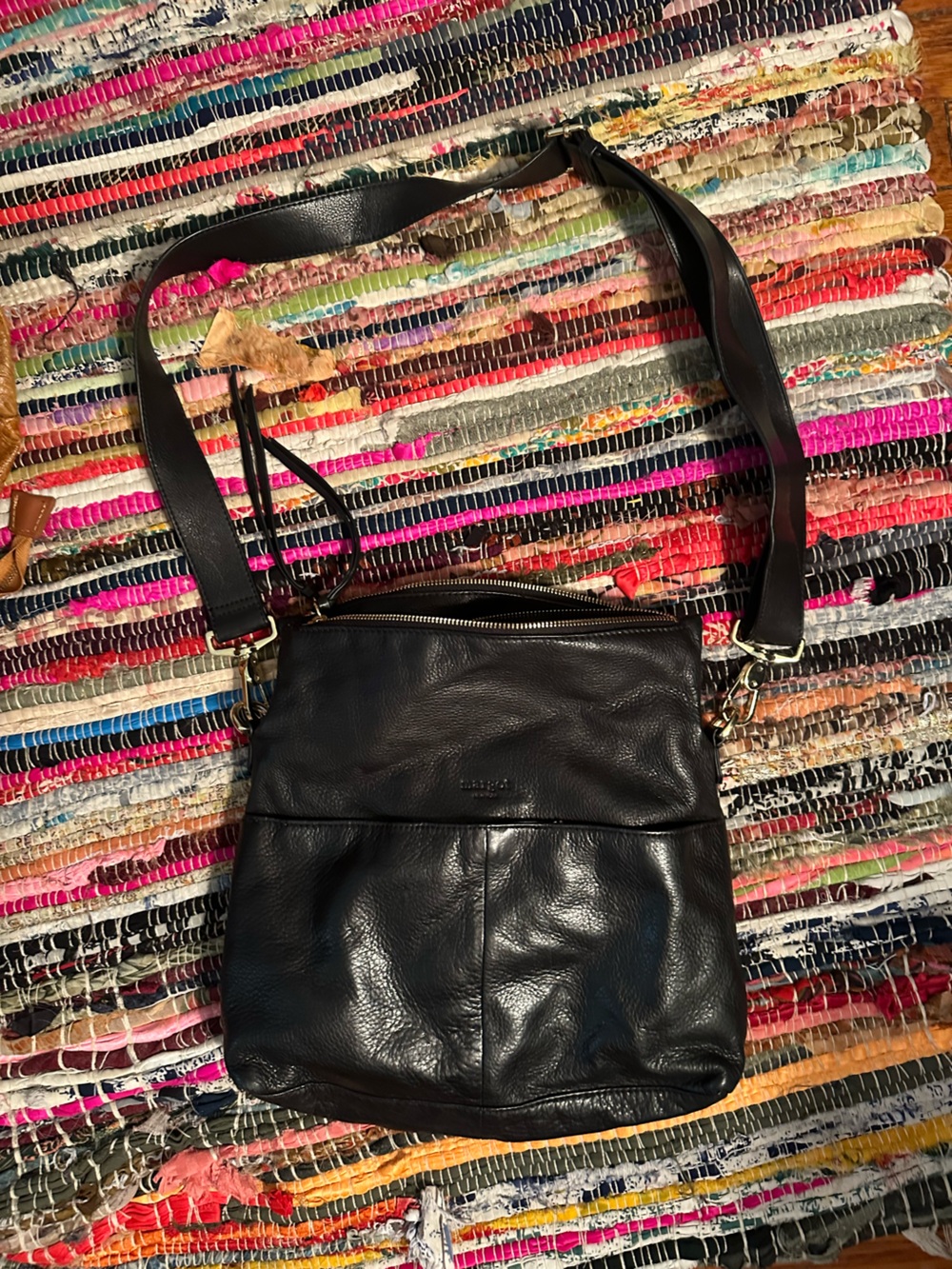 Margot Black Leather Shoulder Bag